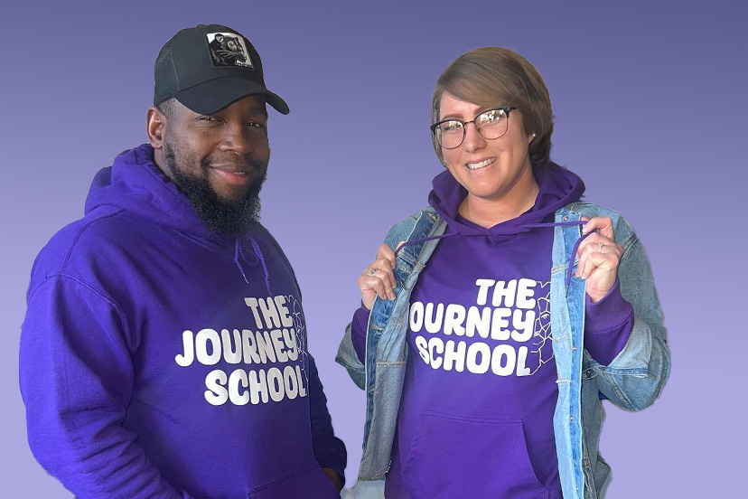 teachers in purple