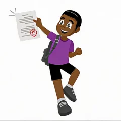 boy with report card