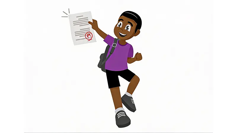 boy with report card